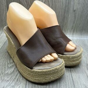 Bakers Dark Brown Wedge Sandals